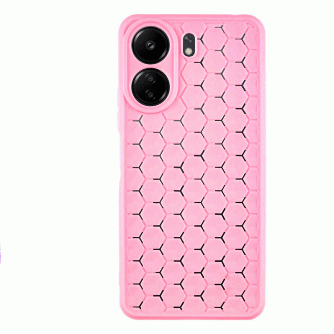 Чехол TPU Honeycomb для Xiaomi Redmi 13C/ Poco 65 Светло Розовый