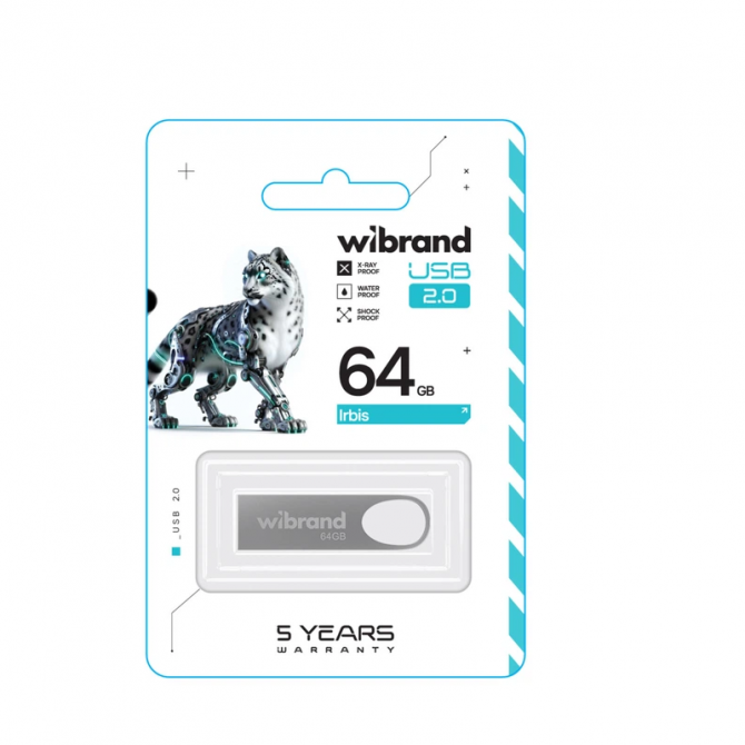 Флэш-накопитель Wibrand USB 2.0 64Gb Irbis Серый-1
