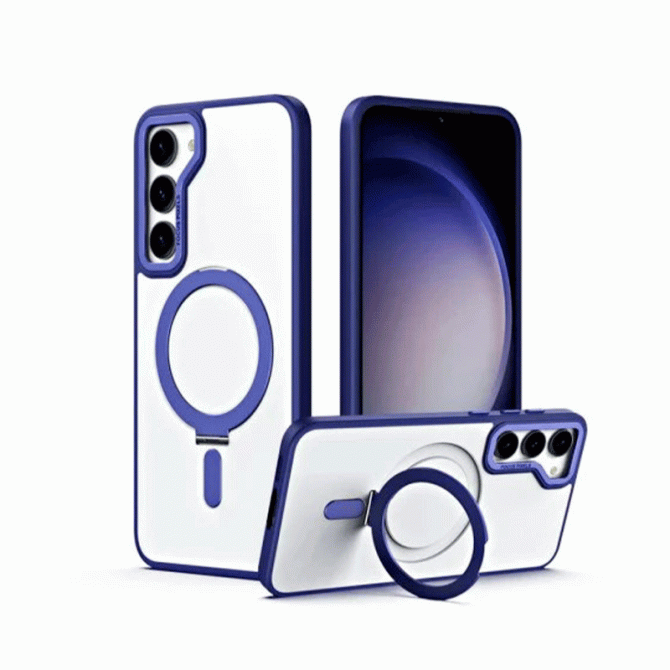 Чехол Matte Ring with MagSafe для Samsung S23 FE Темно Синий