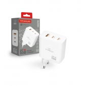 Зарядное устройство для GaN TITANUM CH65PRO PD65W USB-A+2xUSB-C White