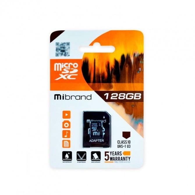 Карта памяти Mibrand MicroSDHC 128GB UHS-I (Class 10)