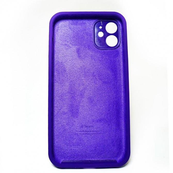Оригинальный силиконовый чехол для iPhone 11 Темно Фиолетовый FULL (SQUARE SHAPE)-1
