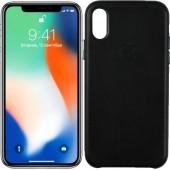 Чохол Leather Case для iPhone X Чорний