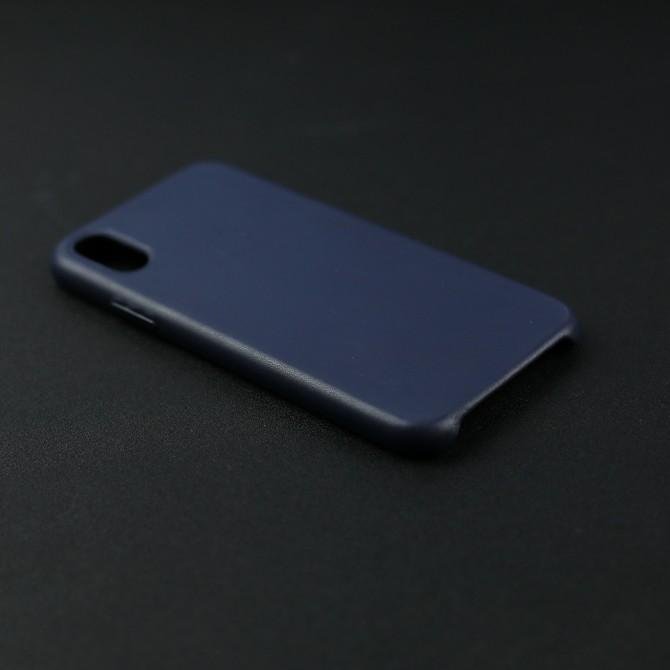 Чохол Leather Case для iPhone X Темно Синiй-3