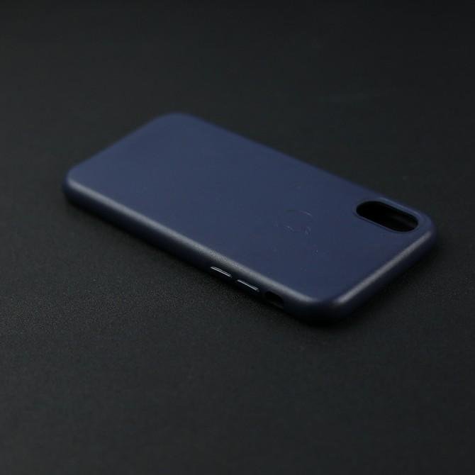 Чохол Leather Case для iPhone X Темно Синiй-4