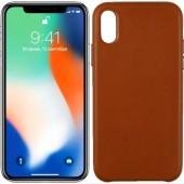 Чохол Leather Case для iPhone X Коричневий
