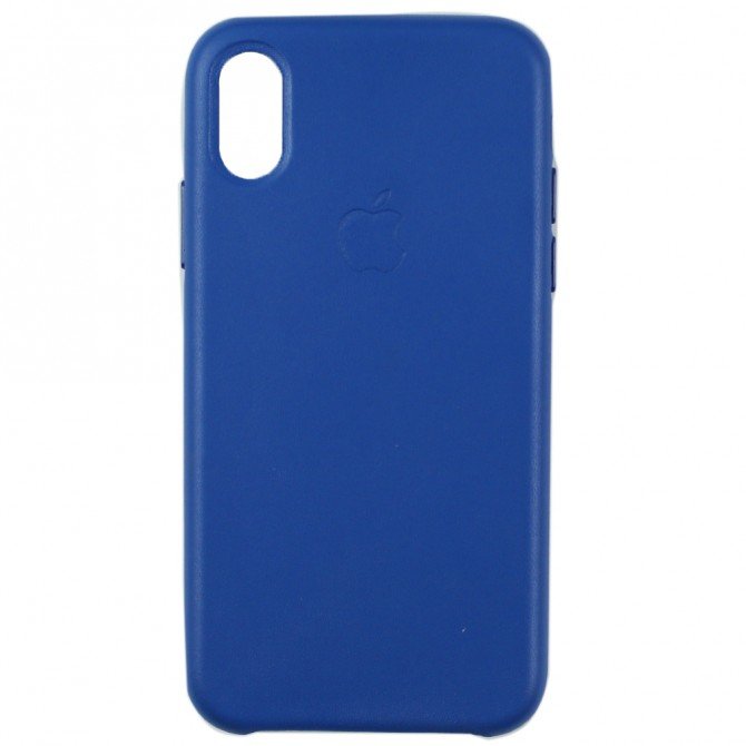 Чохол Leather Case для iPhone X Синiй-1