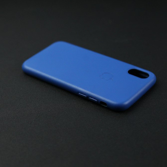 Чохол Leather Case для iPhone X Синiй-3
