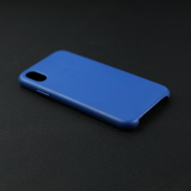 Чохол Leather Case для iPhone X Синiй-4