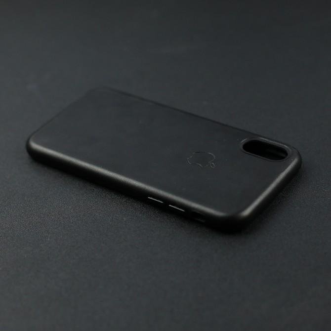 Чехол Leather Case для iPhone Xr Чёрный-3