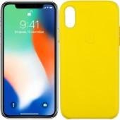 Чехол Leather Case для iPhone Xr Yellow