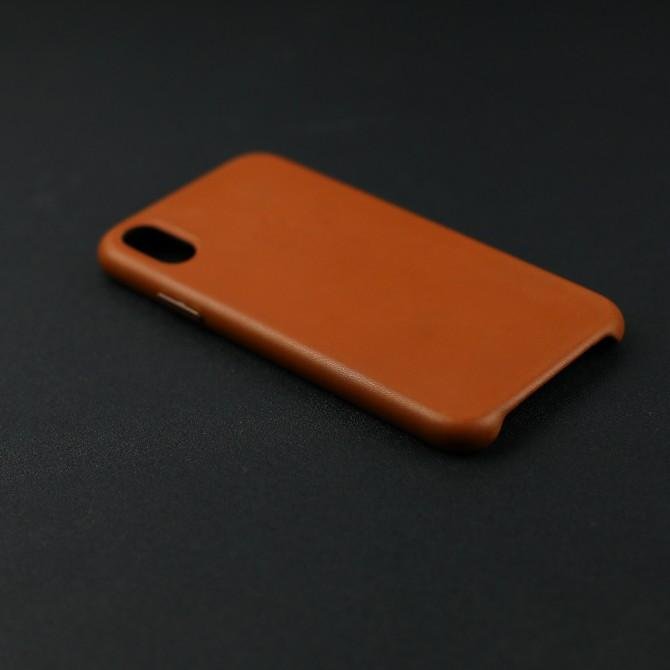 Чохол Leather Case для iPhone Xs Max Коричневий-3