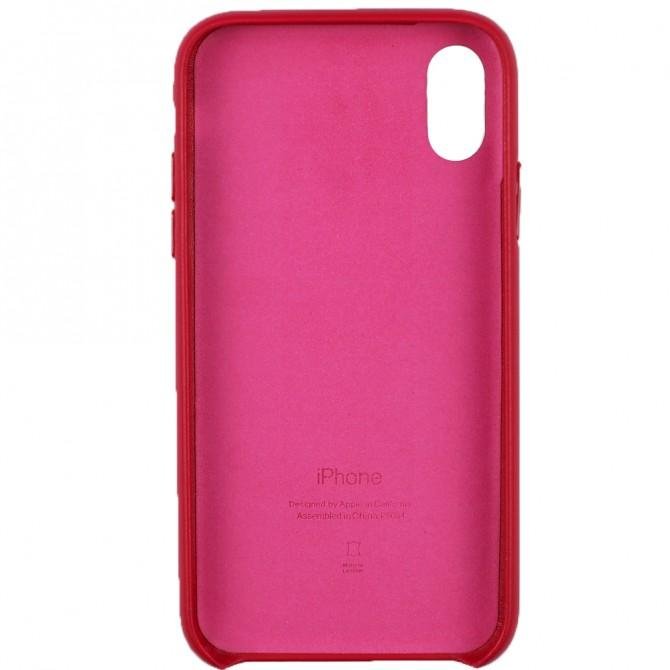 Чохол Leather Case для iPhone Xs Max Яскраво Рожевий-2