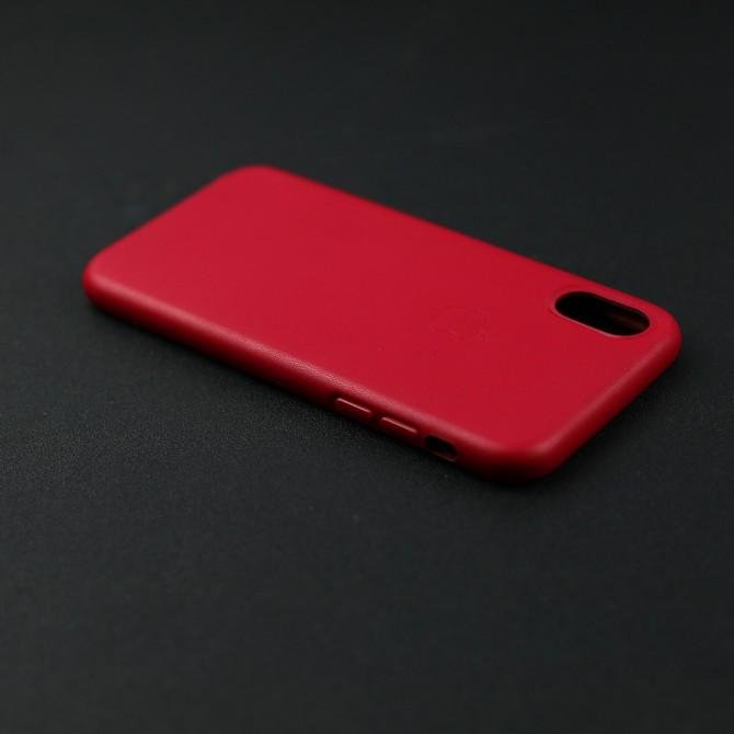 Чохол Leather Case для iPhone Xs Max Яскраво Рожевий-3