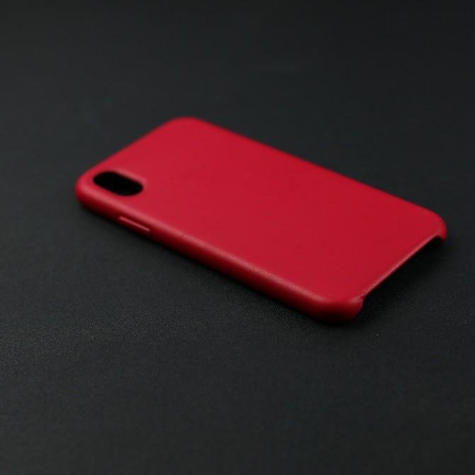 Чохол Leather Case для iPhone Xs Max Яскраво Рожевий-4