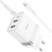 МЗП 2USB + Type-C Hoco N21 Pro PD30W+QC3.0 White + Cable Type-C to Lightning
