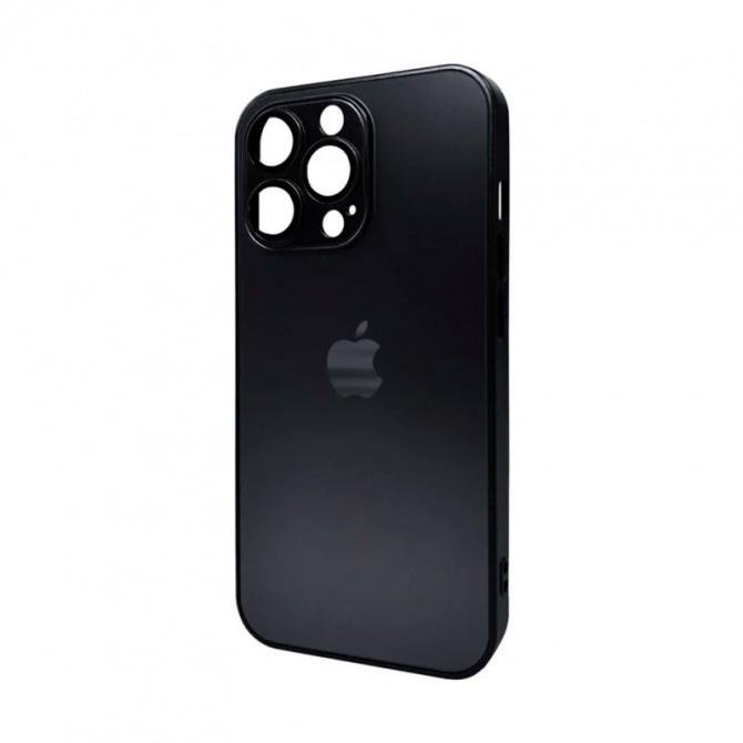 Чехол AG Glass Matt Frame Color Logo for Apple iPhone 14 Pro Graphite Black