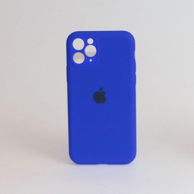 Оригинальный силиконовый чехол для iPhone 11 Pro Ярко Синий FULL (with camera protection)