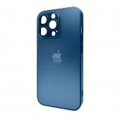 Чехол AG Glass Matt Frame Color Logo for Apple iPhone 11 Pro Navy Blue