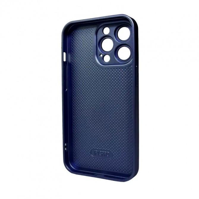 Чохол AG Glass Matt Frame Color Logo for Apple iPhone 11 Pro Navy Blue-1