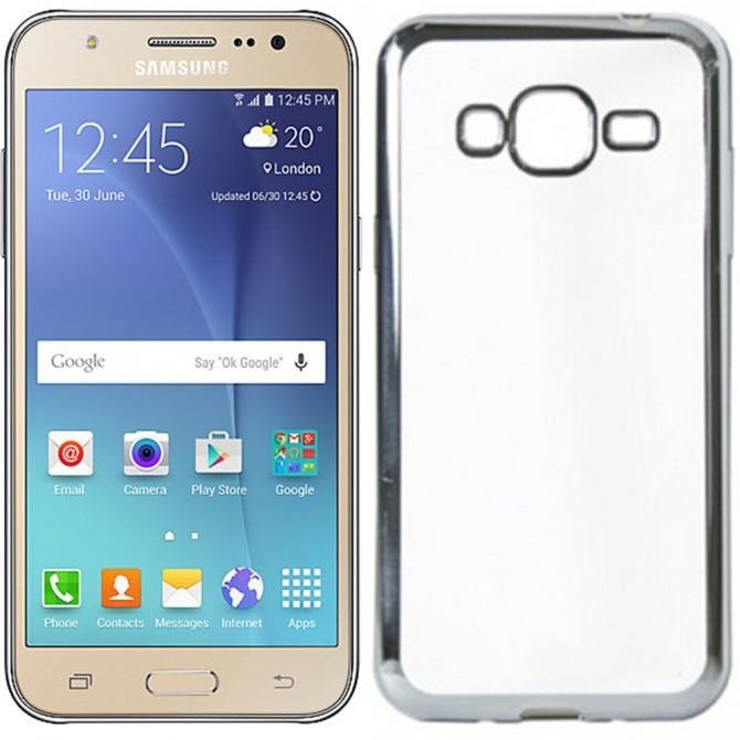 Чехол Electroplating TPU case для Samsung J5 silver