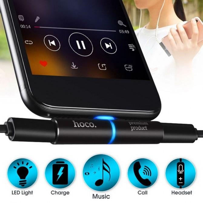 Переходник Hoco Lightning LS4 Чёрный-1