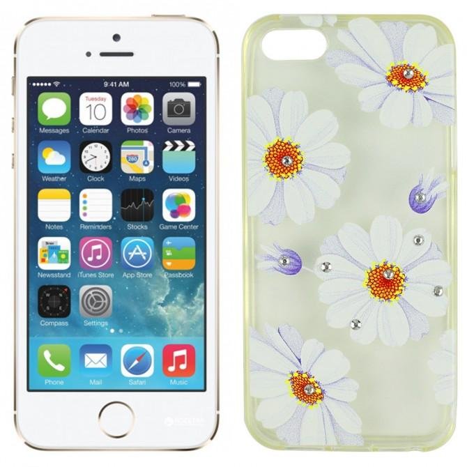 Чехол Lucent Diamond Case для iPhone 5 Daisy (Blue)