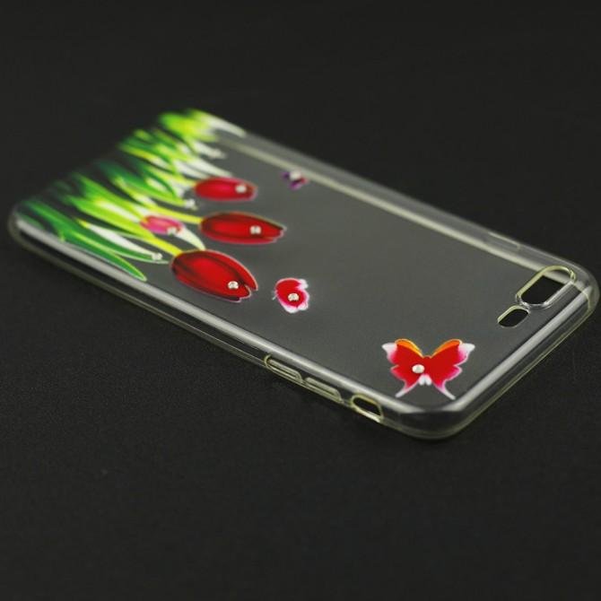 Чехол Lucent Diamond Case для iPhone 7 Plus Tulips (Red)-3