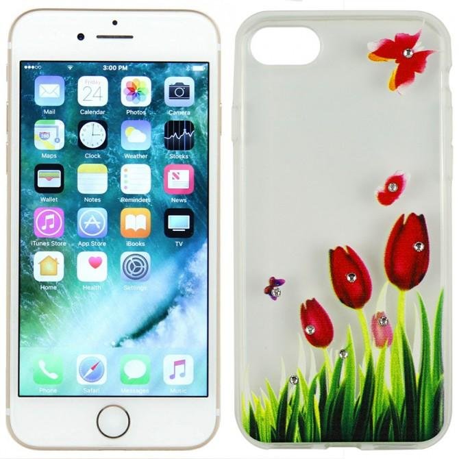 Чехол Lucent Diamond Case для iPhone 7 Tulips (Red)