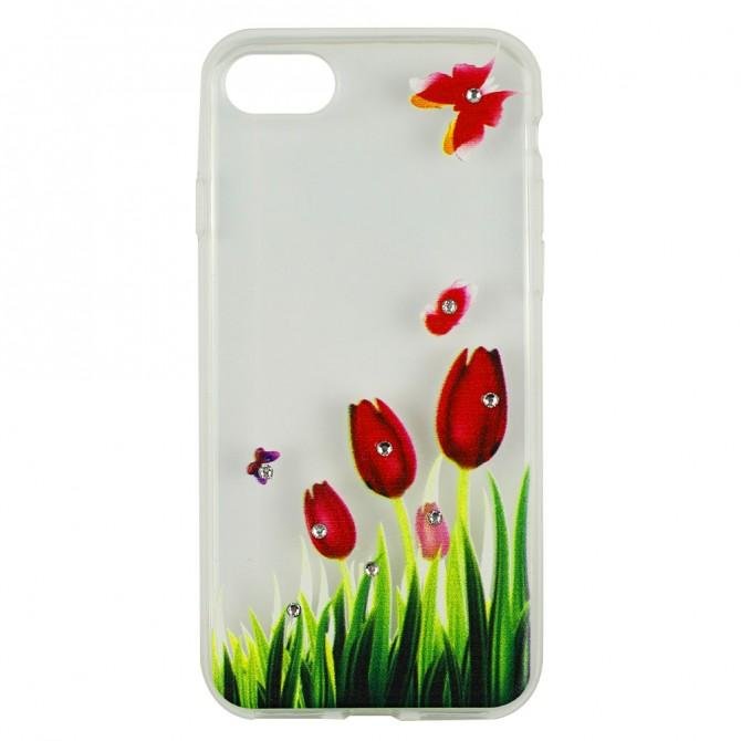 Чехол Lucent Diamond Case для iPhone 7 Tulips (Red)-1