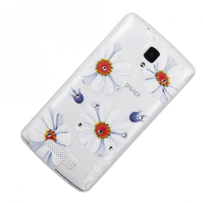 Чехол Lucent Diamond Case для Lenovo A1000 (Vibe A) Daisy (Blue)-2