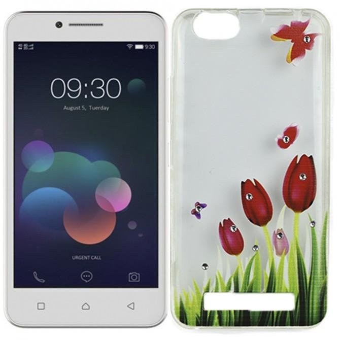 Чехол Lucent Diamond Case для Lenovo A2020 (Vibe C) Tulips (Red)