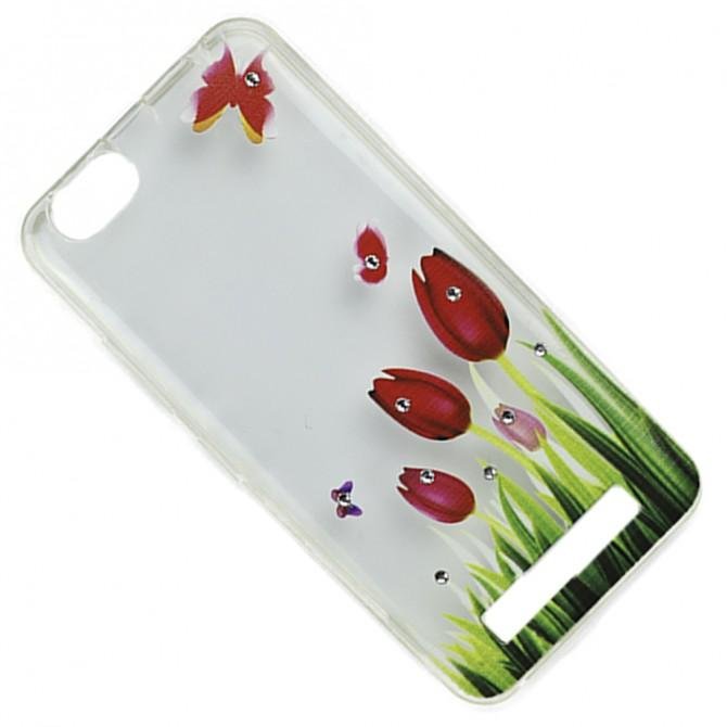 Чехол Lucent Diamond Case для Lenovo A2020 (Vibe C) Tulips (Red)-2