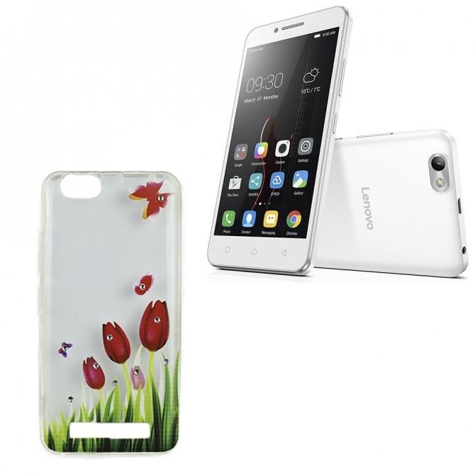 Чехол Lucent Diamond Case для Lenovo A2020 (Vibe C) Tulips (Red)-3