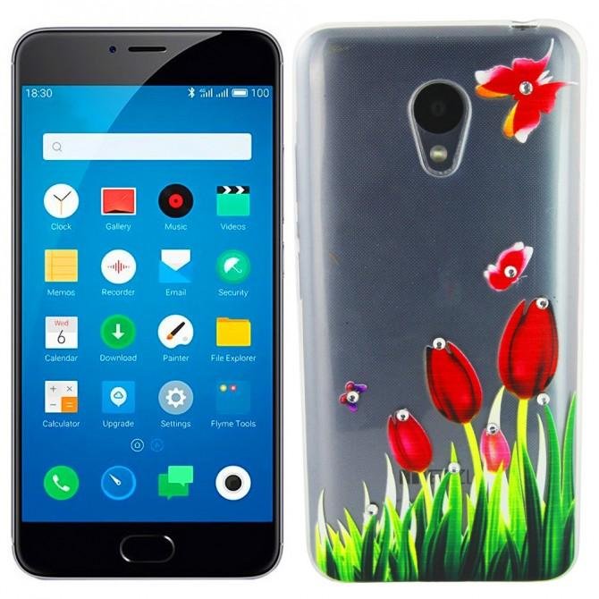 Чехол Lucent Diamond Case для Meizu M3 Tulips (Red)