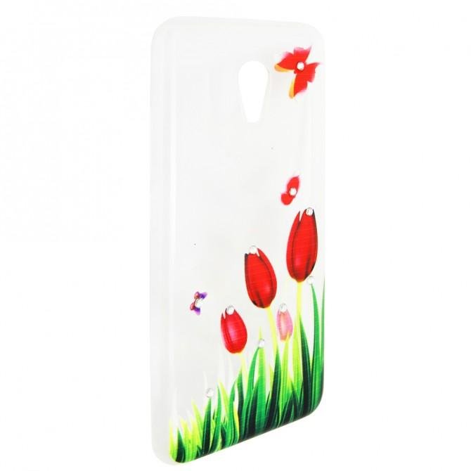 Чехол Lucent Diamond Case для Meizu M3 Tulips (Red)-1