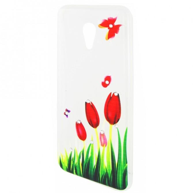 Чехол Lucent Diamond Case для Meizu M3 Tulips (Red)-2