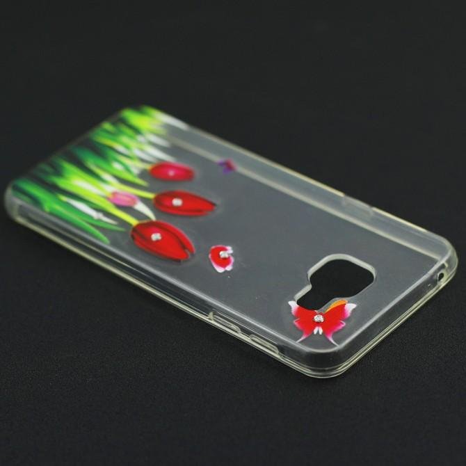 Чехол Lucent Diamond Case для Samsung A310 (A3-2016) Tulips (Red)-3