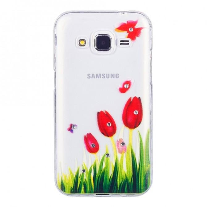 Чохол Lucent Diamond Case для Samsung G530 Tulips (Червоний)-2