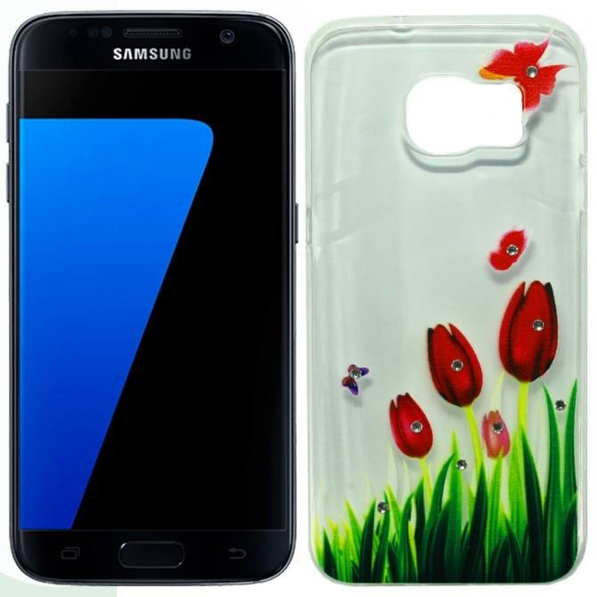 Чехол Lucent Diamond Case для Samsung G930 (S7) Tulips (Red)