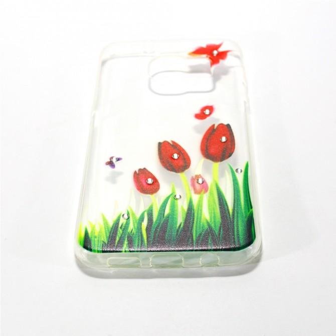Чехол Lucent Diamond Case для Samsung G930 (S7) Tulips (Red)-3