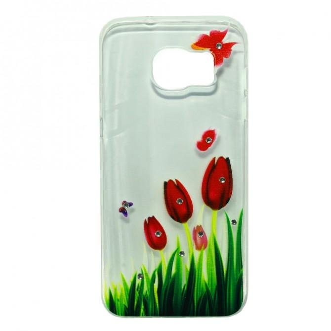 Чехол Lucent Diamond Case для Samsung G935 (S7 Edge) Tulips (Red)-1