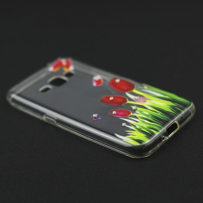 Чехол Lucent Diamond Case для Samsung J120 (J1-2016) Tulips (Red)-2