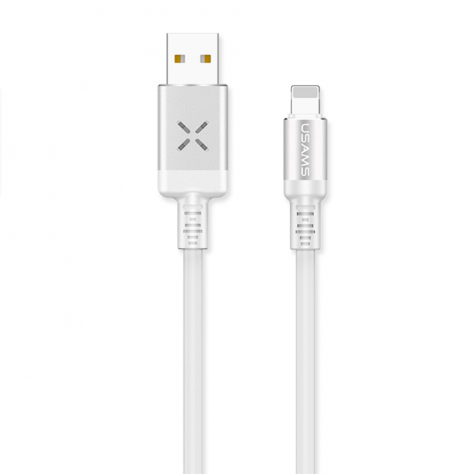 Кабель Usams U16 Voice controle LED Flowing Lightning - USB 1m Білий (SJ261USB02)