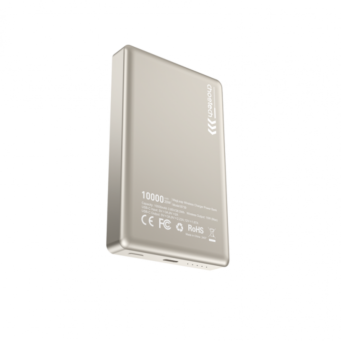 Додаткова батарея Choetech PD 20W Ultra-Thin Magnetic 10000mAh White-2