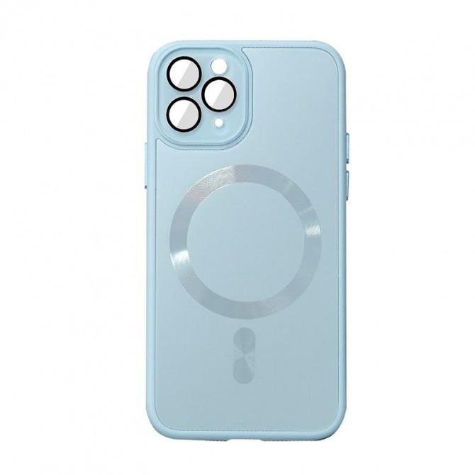 Чохол TPU+Glass Sapphire Midnight with MagSafe для Apple iPhone 13 Pro (6.1") Блакитний