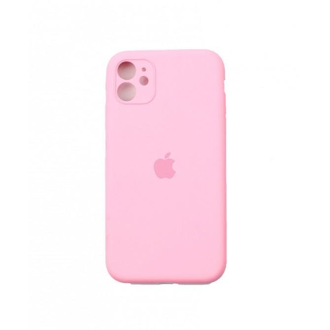 Оригінальний силіконовий чохол для iPhone 11 Рожевий FULL (with camera protection)