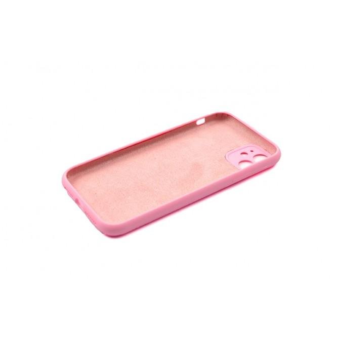 Оригінальний силіконовий чохол для iPhone 11 Рожевий FULL (with camera protection)-1