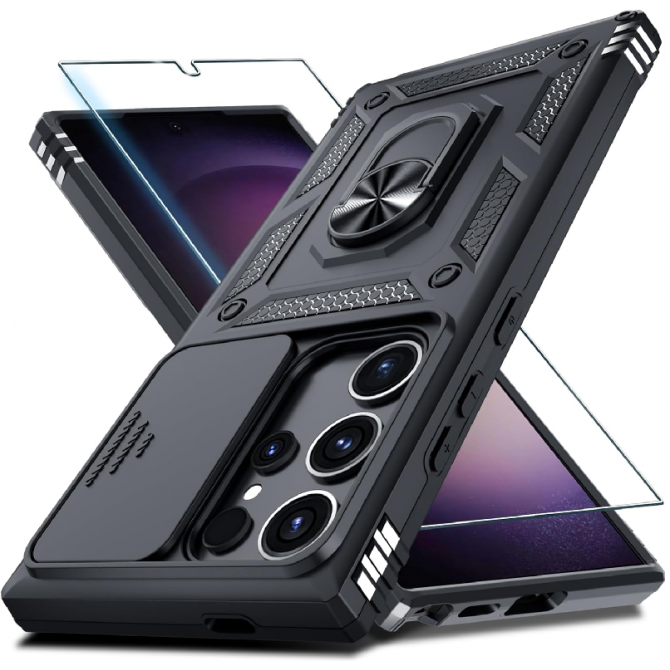 Чохол HONOR Hard Defence Series Samsung Galaxy S22 Ultra Black (with Camshield and magnet)-1