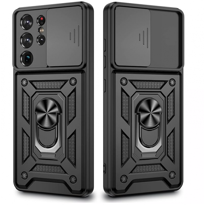 Чохол HONOR Hard Defence Series Samsung Galaxy S22 Ultra Black (with Camshield and magnet)-2